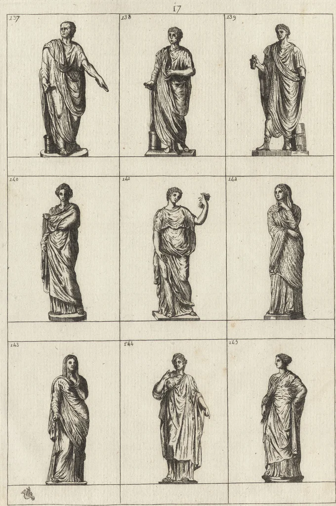 An illustration from Museum statue antiquorum : collection de statues des divers museum de Rome, Naples, Florence, &c : à l'usage des peintres, sculpteurs, architectes et amateurs des beaux arts, 1700, leaf 72