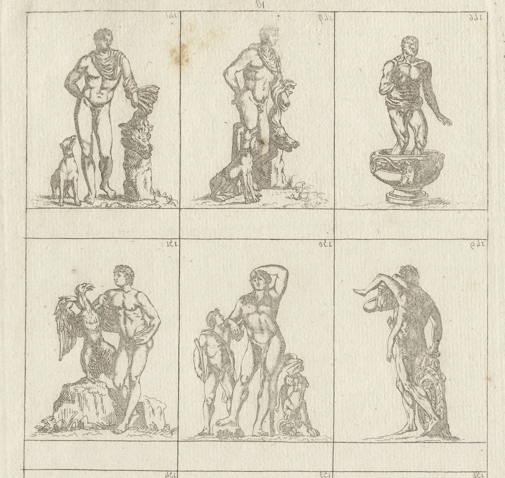An illustration from Museum statue antiquorum : collection de statues des divers museum de Rome, Naples, Florence, &c : à l'usage des peintres, sculpteurs, architectes et amateurs des beaux arts, 1700, leaf 76
