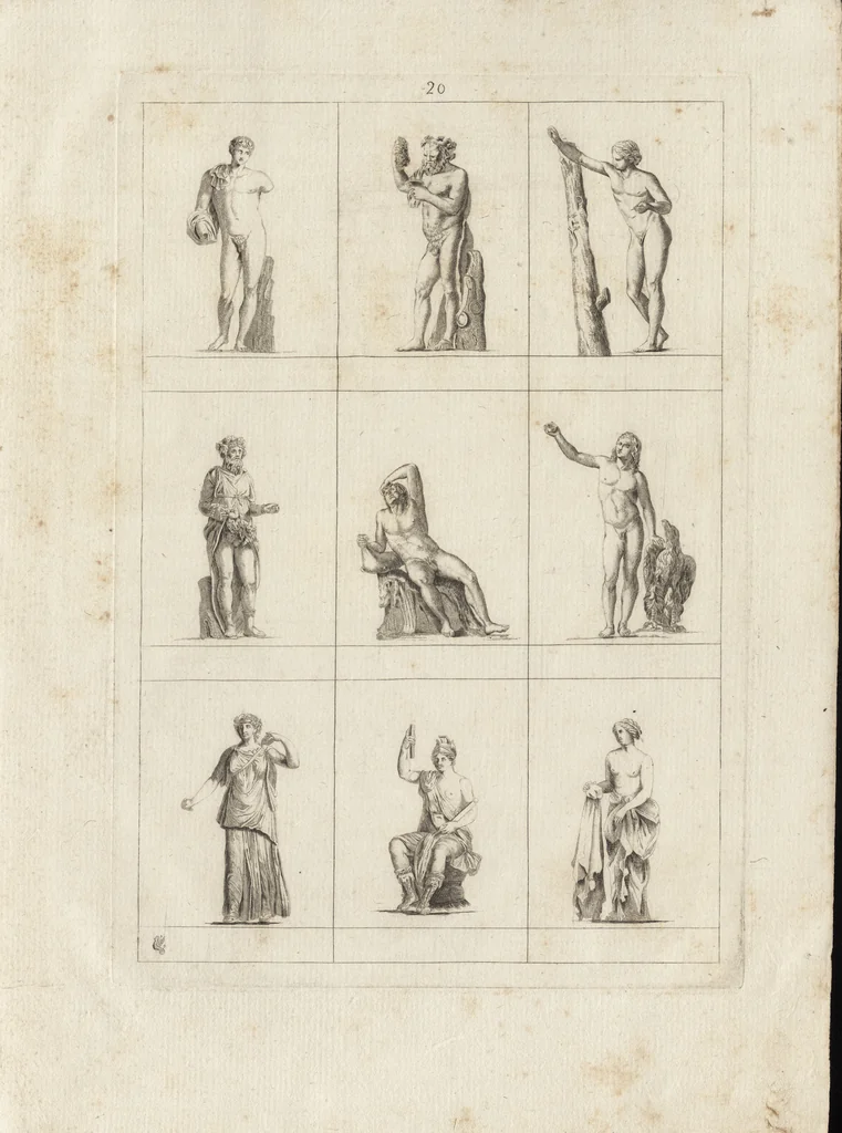 An illustration from Museum statue antiquorum : collection de statues des divers museum de Rome, Naples, Florence, &c : à l'usage des peintres, sculpteurs, architectes et amateurs des beaux arts, 1700, leaf 82