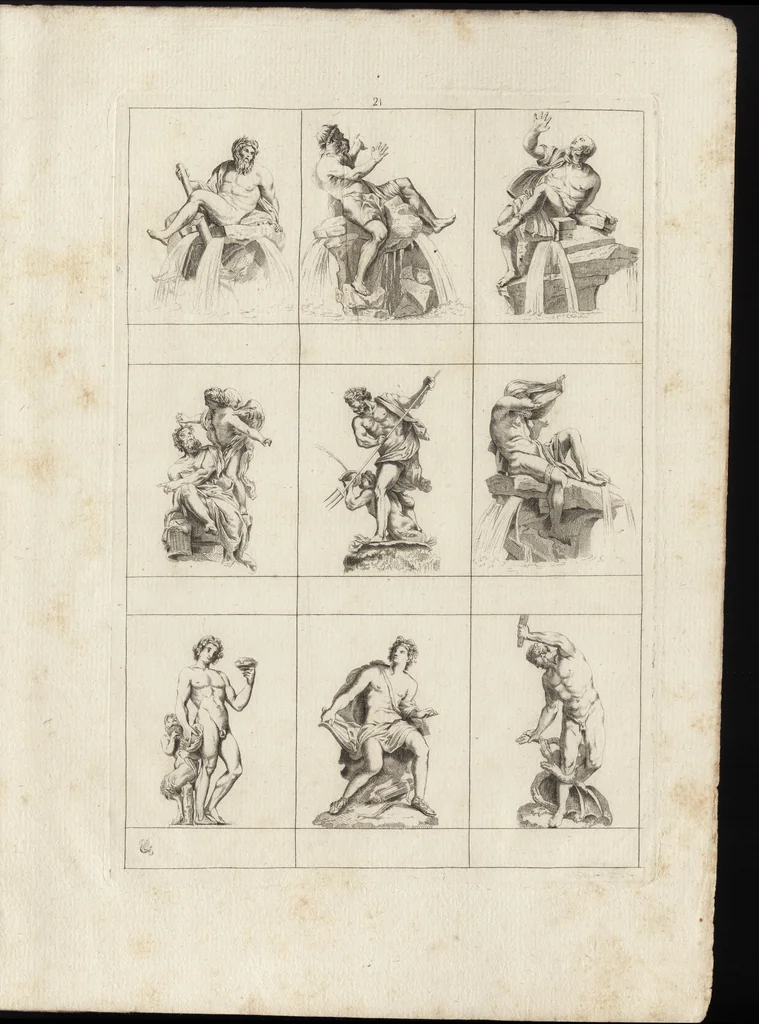 An illustration from Museum statue antiquorum : collection de statues des divers museum de Rome, Naples, Florence, &c : à l'usage des peintres, sculpteurs, architectes et amateurs des beaux arts, 1700, leaf 84