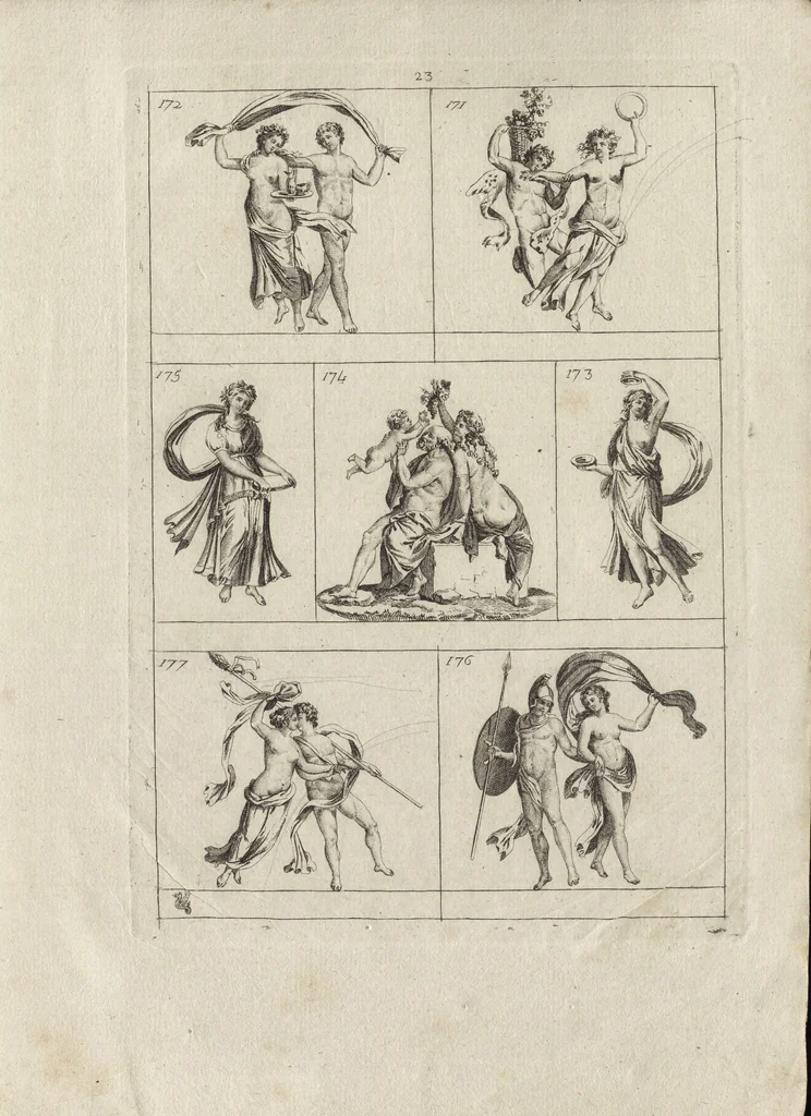 An illustration from Museum statue antiquorum : collection de statues des divers museum de Rome, Naples, Florence, &c : à l'usage des peintres, sculpteurs, architectes et amateurs des beaux arts, 1700, leaf 90