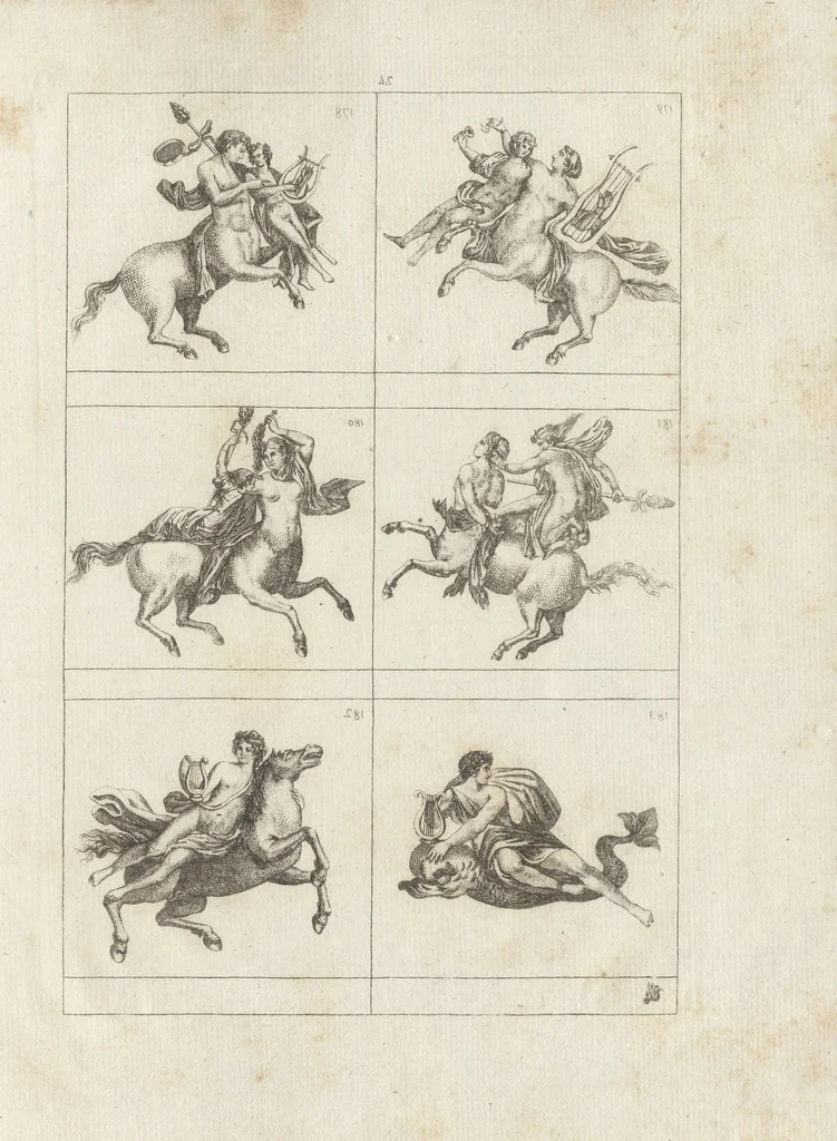 An illustration from Museum statue antiquorum : collection de statues des divers museum de Rome, Naples, Florence, &c : à l'usage des peintres, sculpteurs, architectes et amateurs des beaux arts, 1700, leaf 96