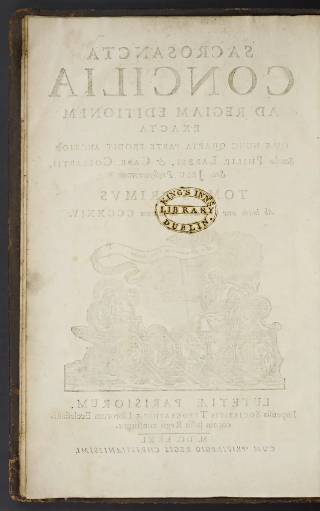 An illustration from Sacrosancta concilia ad regiam editionem exacta quae nunc quarta parte prodit auctior, 1671, leaf 7