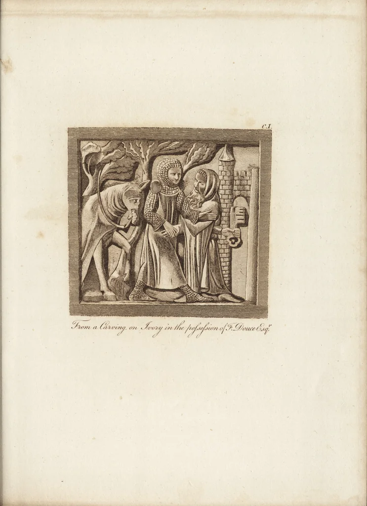 An illustration from A complete view of the dress and habits of the people of England : from the establishment of the Saxons in Britain to the present time , illustrated by engravings taken from the most authentic remains of antiquity : to which is prefixed an introduction, containing a general description of the ancient habits in use among mankind, from the earliest period of time to the conclusion of the seventh century, 1796, leaf 392