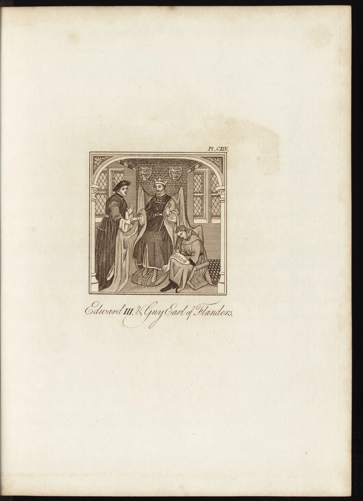An illustration from A complete view of the dress and habits of the people of England : from the establishment of the Saxons in Britain to the present time , illustrated by engravings taken from the most authentic remains of antiquity : to which is prefixed an introduction, containing a general description of the ancient habits in use among mankind, from the earliest period of time to the conclusion of the seventh century, 1796, leaf 418