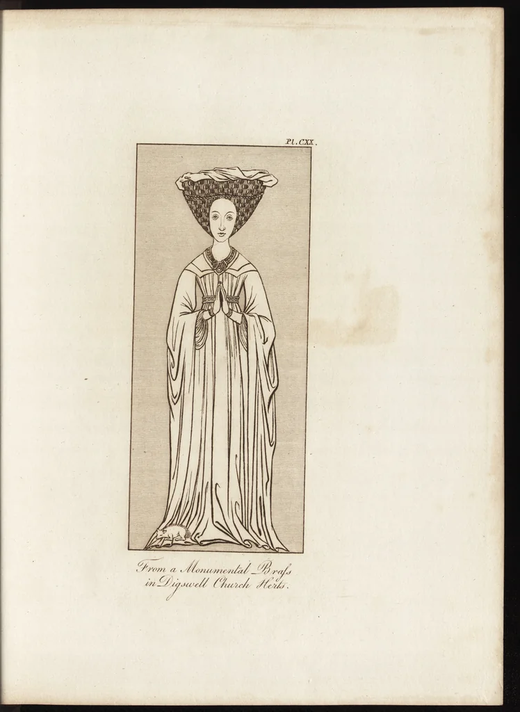 An illustration from A complete view of the dress and habits of the people of England : from the establishment of the Saxons in Britain to the present time , illustrated by engravings taken from the most authentic remains of antiquity : to which is prefixed an introduction, containing a general description of the ancient habits in use among mankind, from the earliest period of time to the conclusion of the seventh century, 1796, leaf 430