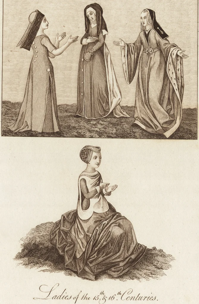 An illustration from A complete view of the dress and habits of the people of England : from the establishment of the Saxons in Britain to the present time , illustrated by engravings taken from the most authentic remains of antiquity : to which is prefixed an introduction, containing a general description of the ancient habits in use among mankind, from the earliest period of time to the conclusion of the seventh century, 1796, leaf 432