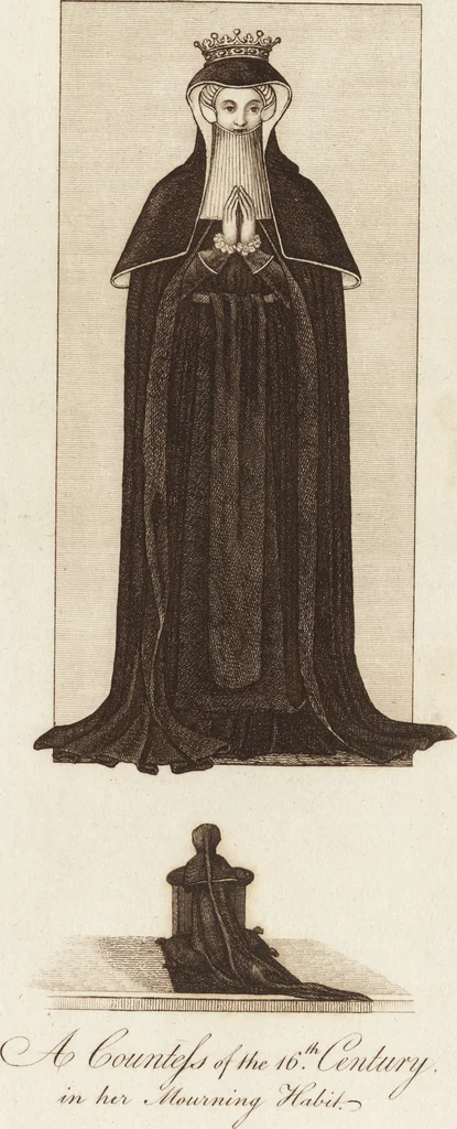 An illustration from A complete view of the dress and habits of the people of England : from the establishment of the Saxons in Britain to the present time , illustrated by engravings taken from the most authentic remains of antiquity : to which is prefixed an introduction, containing a general description of the ancient habits in use among mankind, from the earliest period of time to the conclusion of the seventh century, 1796, leaf 460