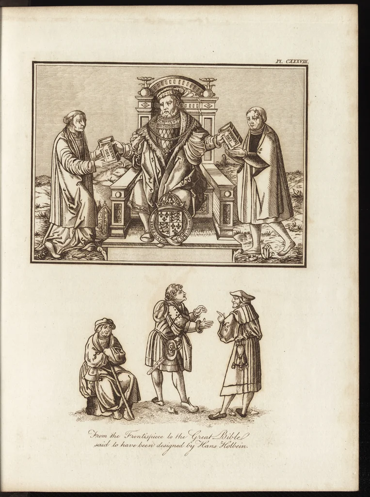 An illustration from A complete view of the dress and habits of the people of England : from the establishment of the Saxons in Britain to the present time , illustrated by engravings taken from the most authentic remains of antiquity : to which is prefixed an introduction, containing a general description of the ancient habits in use among mankind, from the earliest period of time to the conclusion of the seventh century, 1796, leaf 466