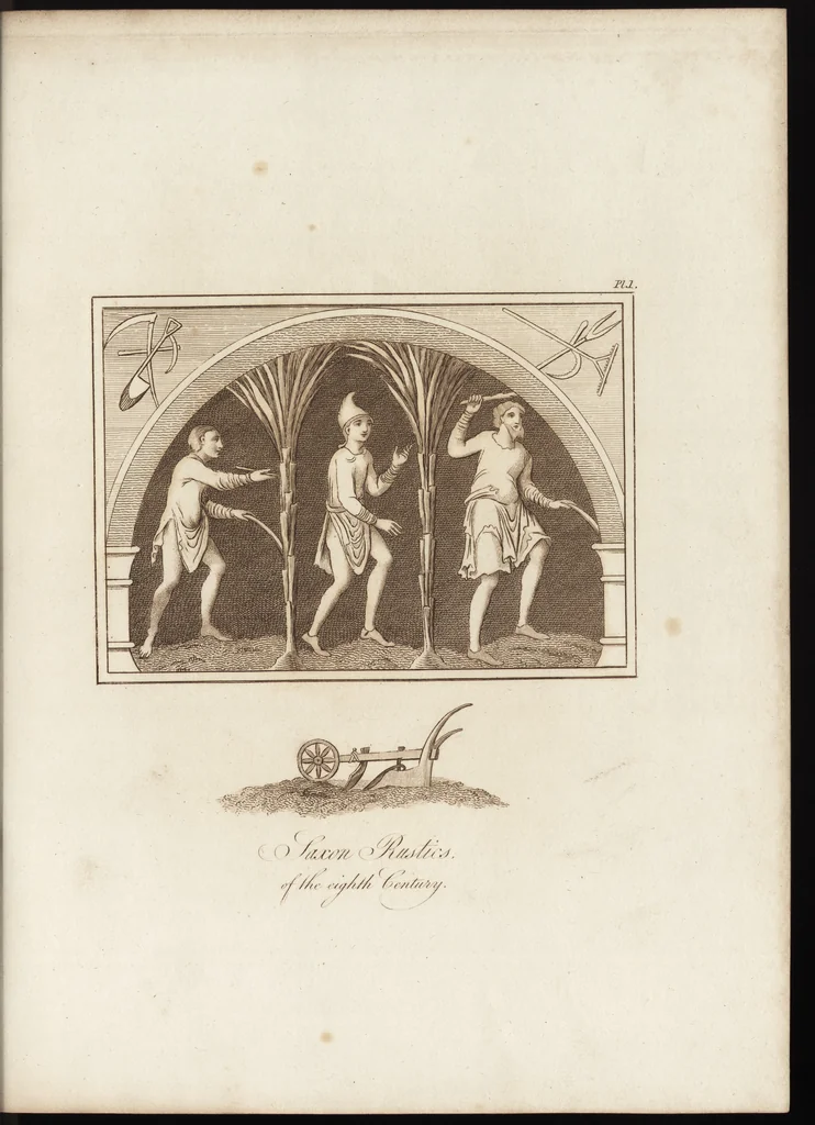 An illustration from A complete view of the dress and habits of the people of England : from the establishment of the Saxons in Britain to the present time , illustrated by engravings taken from the most authentic remains of antiquity : to which is prefixed an introduction, containing a general description of the ancient habits in use among mankind, from the earliest period of time to the conclusion of the seventh century, 1796, leaf 248