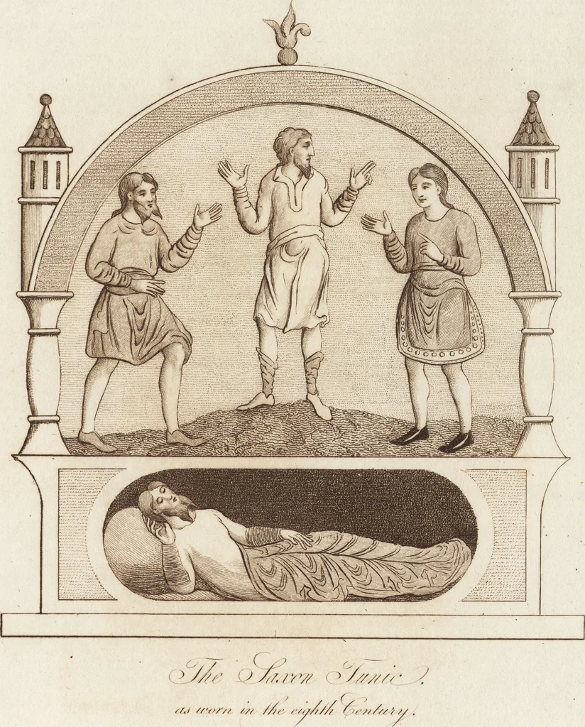 An illustration from A complete view of the dress and habits of the people of England : from the establishment of the Saxons in Britain to the present time , illustrated by engravings taken from the most authentic remains of antiquity : to which is prefixed an introduction, containing a general description of the ancient habits in use among mankind, from the earliest period of time to the conclusion of the seventh century, 1796, leaf 250