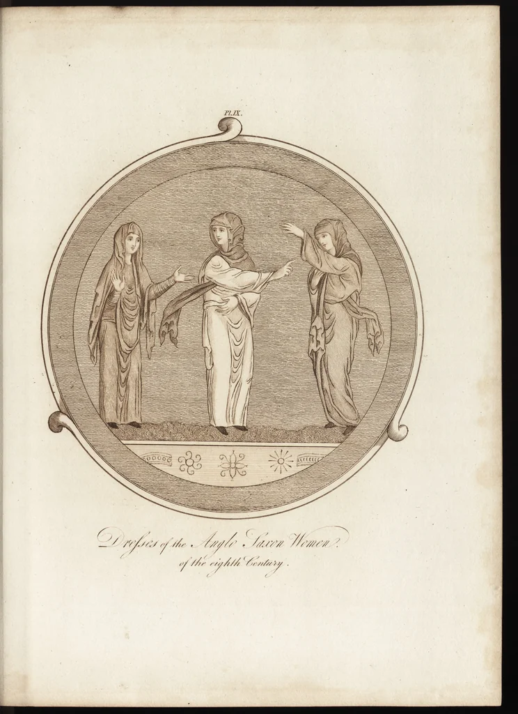An illustration from A complete view of the dress and habits of the people of England : from the establishment of the Saxons in Britain to the present time , illustrated by engravings taken from the most authentic remains of antiquity : to which is prefixed an introduction, containing a general description of the ancient habits in use among mankind, from the earliest period of time to the conclusion of the seventh century, 1796, leaf 264