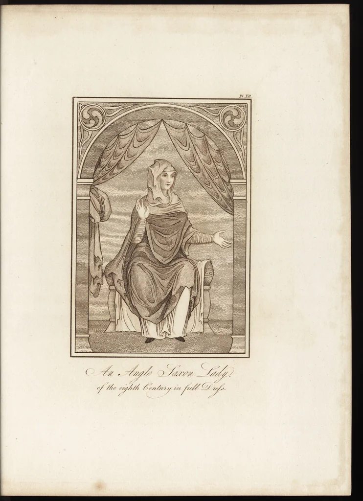 An illustration from A complete view of the dress and habits of the people of England : from the establishment of the Saxons in Britain to the present time , illustrated by engravings taken from the most authentic remains of antiquity : to which is prefixed an introduction, containing a general description of the ancient habits in use among mankind, from the earliest period of time to the conclusion of the seventh century, 1796, leaf 270