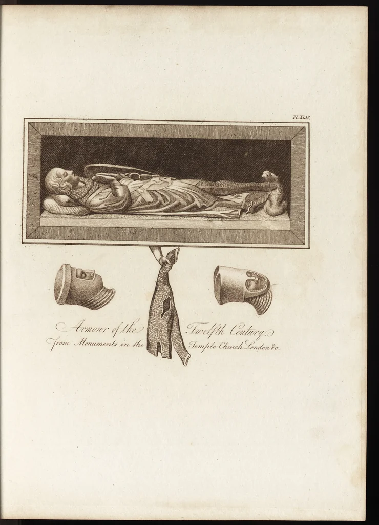 An illustration from A complete view of the dress and habits of the people of England : from the establishment of the Saxons in Britain to the present time , illustrated by engravings taken from the most authentic remains of antiquity : to which is prefixed an introduction, containing a general description of the ancient habits in use among mankind, from the earliest period of time to the conclusion of the seventh century, 1796, leaf 334