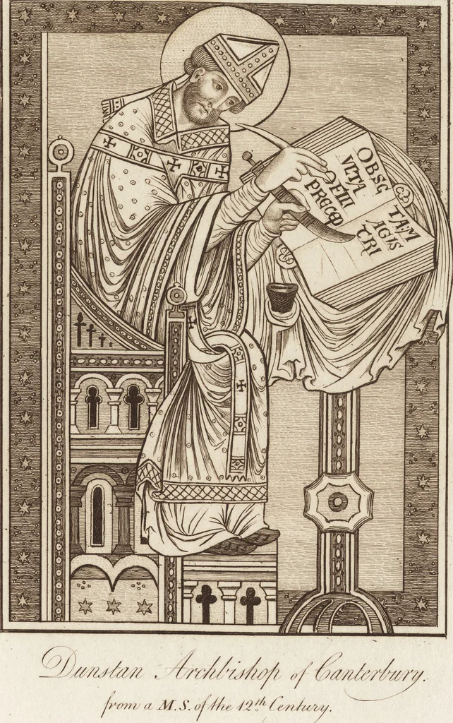 An illustration from A complete view of the dress and habits of the people of England : from the establishment of the Saxons in Britain to the present time , illustrated by engravings taken from the most authentic remains of antiquity : to which is prefixed an introduction, containing a general description of the ancient habits in use among mankind, from the earliest period of time to the conclusion of the seventh century, 1796, leaf 346