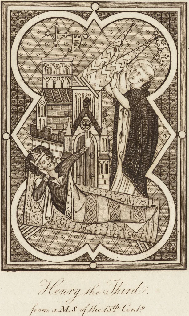 An illustration from A complete view of the dress and habits of the people of England : from the establishment of the Saxons in Britain to the present time , illustrated by engravings taken from the most authentic remains of antiquity : to which is prefixed an introduction, containing a general description of the ancient habits in use among mankind, from the earliest period of time to the conclusion of the seventh century, 1796, leaf 364