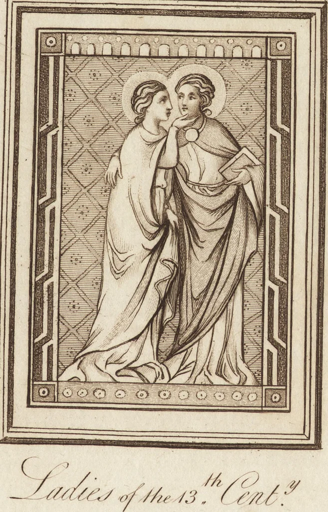 An illustration from A complete view of the dress and habits of the people of England : from the establishment of the Saxons in Britain to the present time , illustrated by engravings taken from the most authentic remains of antiquity : to which is prefixed an introduction, containing a general description of the ancient habits in use among mankind, from the earliest period of time to the conclusion of the seventh century, 1796, leaf 372