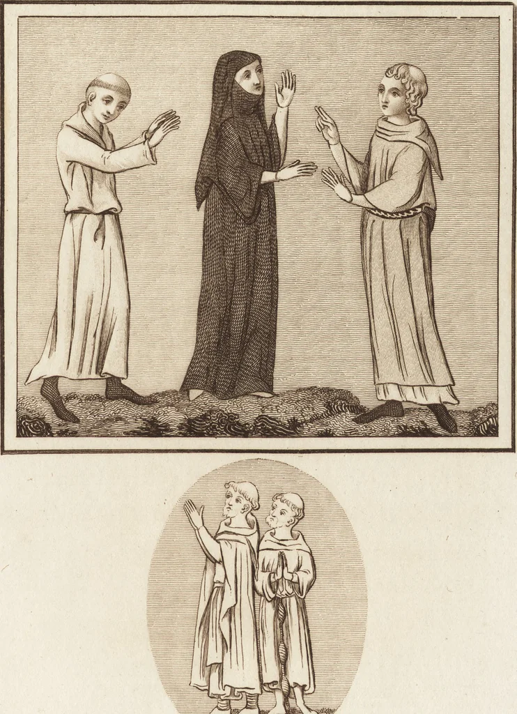 An illustration from A complete view of the dress and habits of the people of England : from the establishment of the Saxons in Britain to the present time , illustrated by engravings taken from the most authentic remains of antiquity : to which is prefixed an introduction, containing a general description of the ancient habits in use among mankind, from the earliest period of time to the conclusion of the seventh century, 1796, leaf 380