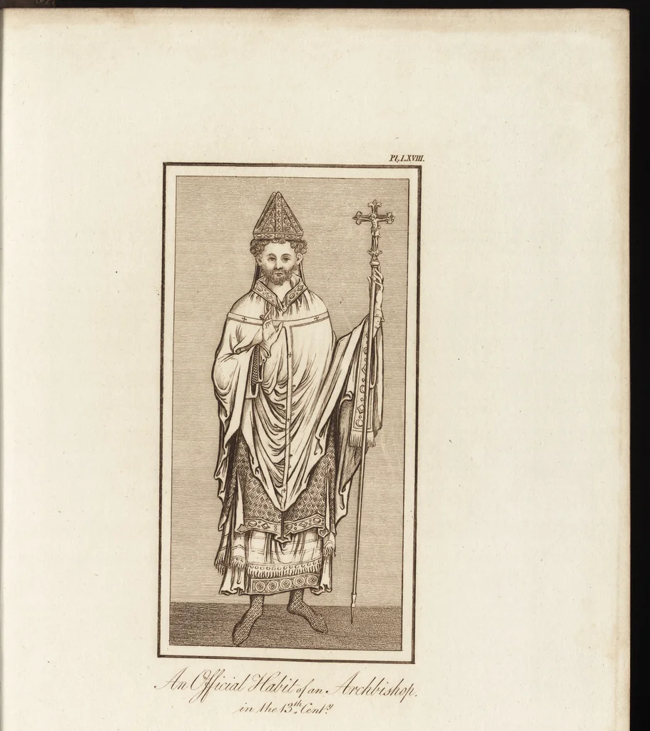 An illustration from A complete view of the dress and habits of the people of England : from the establishment of the Saxons in Britain to the present time , illustrated by engravings taken from the most authentic remains of antiquity : to which is prefixed an introduction, containing a general description of the ancient habits in use among mankind, from the earliest period of time to the conclusion of the seventh century, 1796, leaf 382