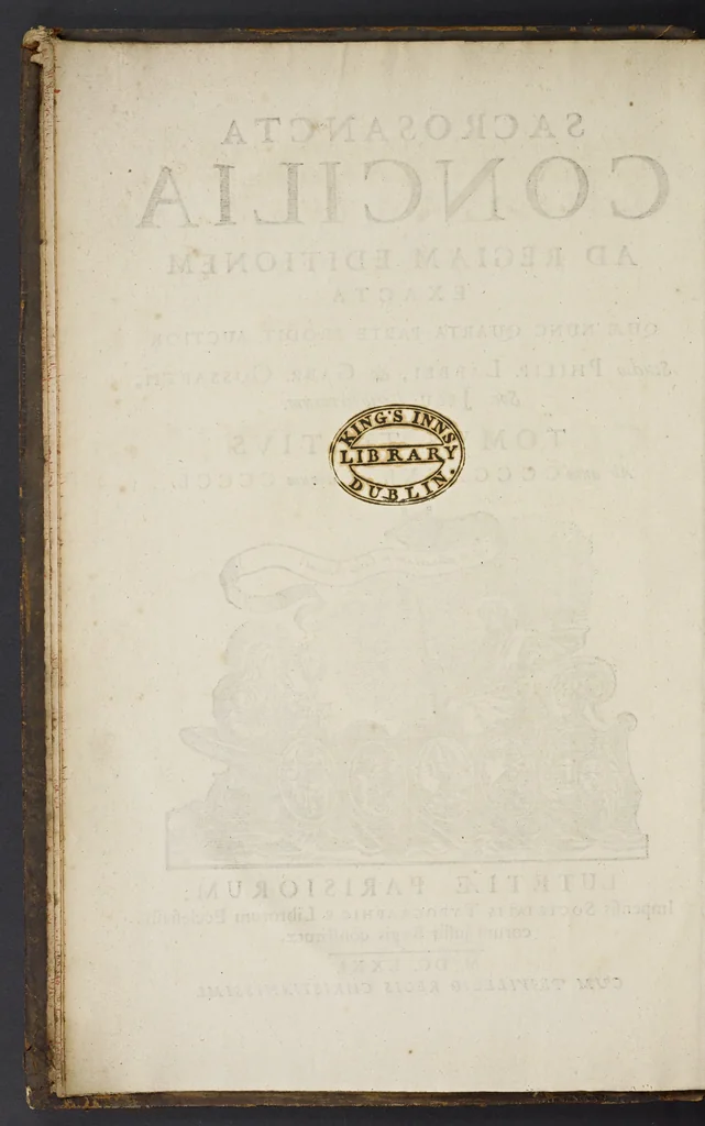 An illustration from Sacrosancta concilia ad regiam editionem exacta quae nunc quarta parte prodit auctior, 1671, leaf 7