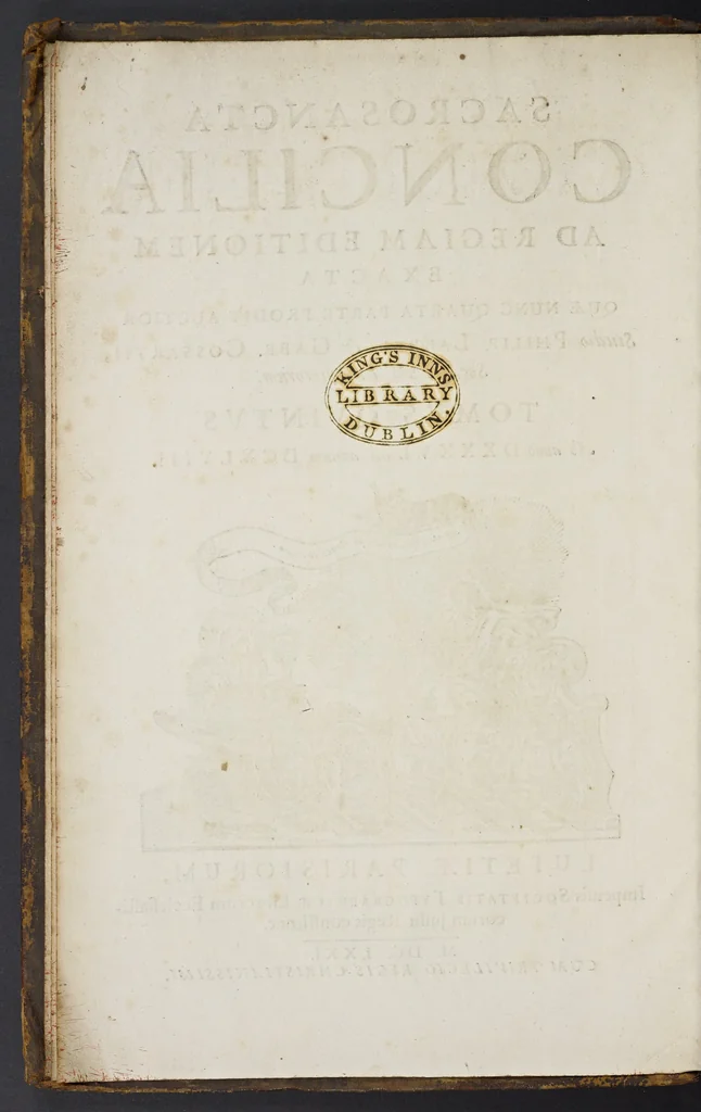An illustration from Sacrosancta concilia ad regiam editionem exacta quae nunc quarta parte prodit auctior, 1671, leaf 5