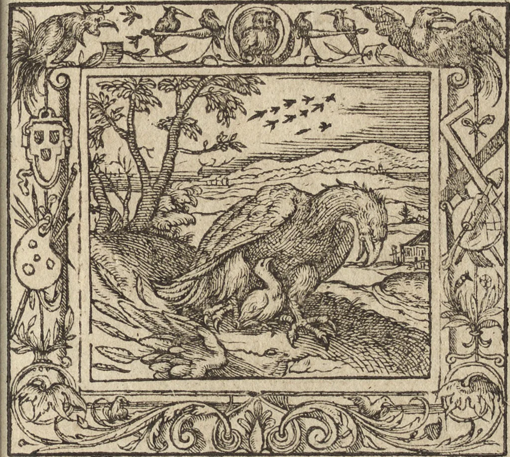 An illustration from Emblemata cvm aliqvot nvmmis antiqvi operis, 1564, leaf 100