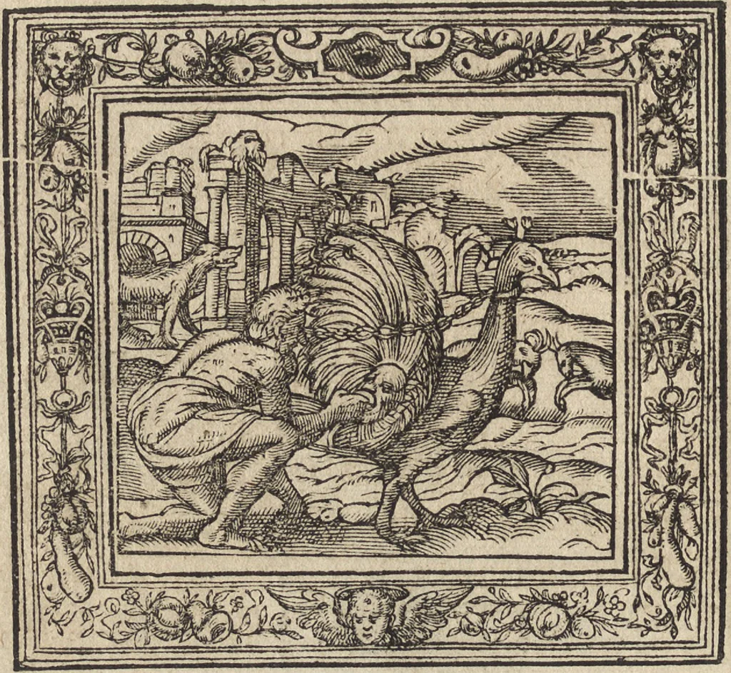 An illustration from Emblemata cvm aliqvot nvmmis antiqvi operis, 1564, leaf 107