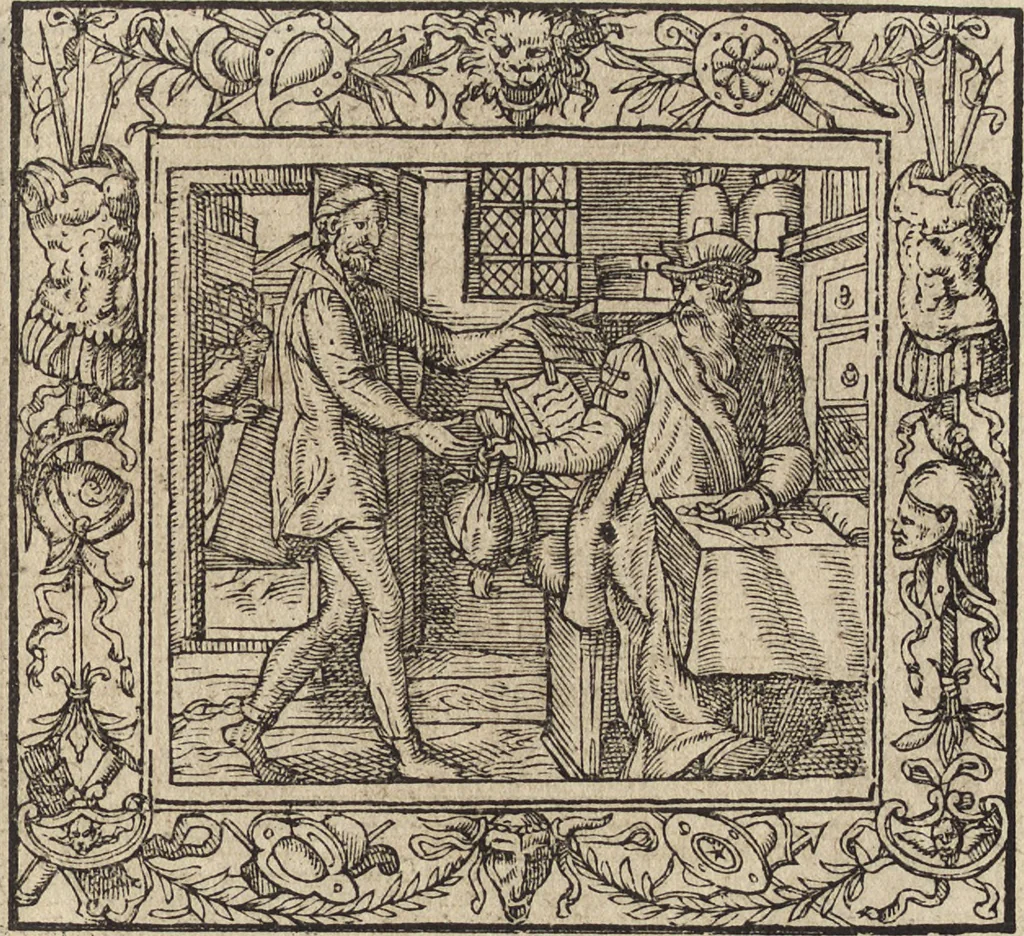An illustration from Emblemata cvm aliqvot nvmmis antiqvi operis, 1564, leaf 112