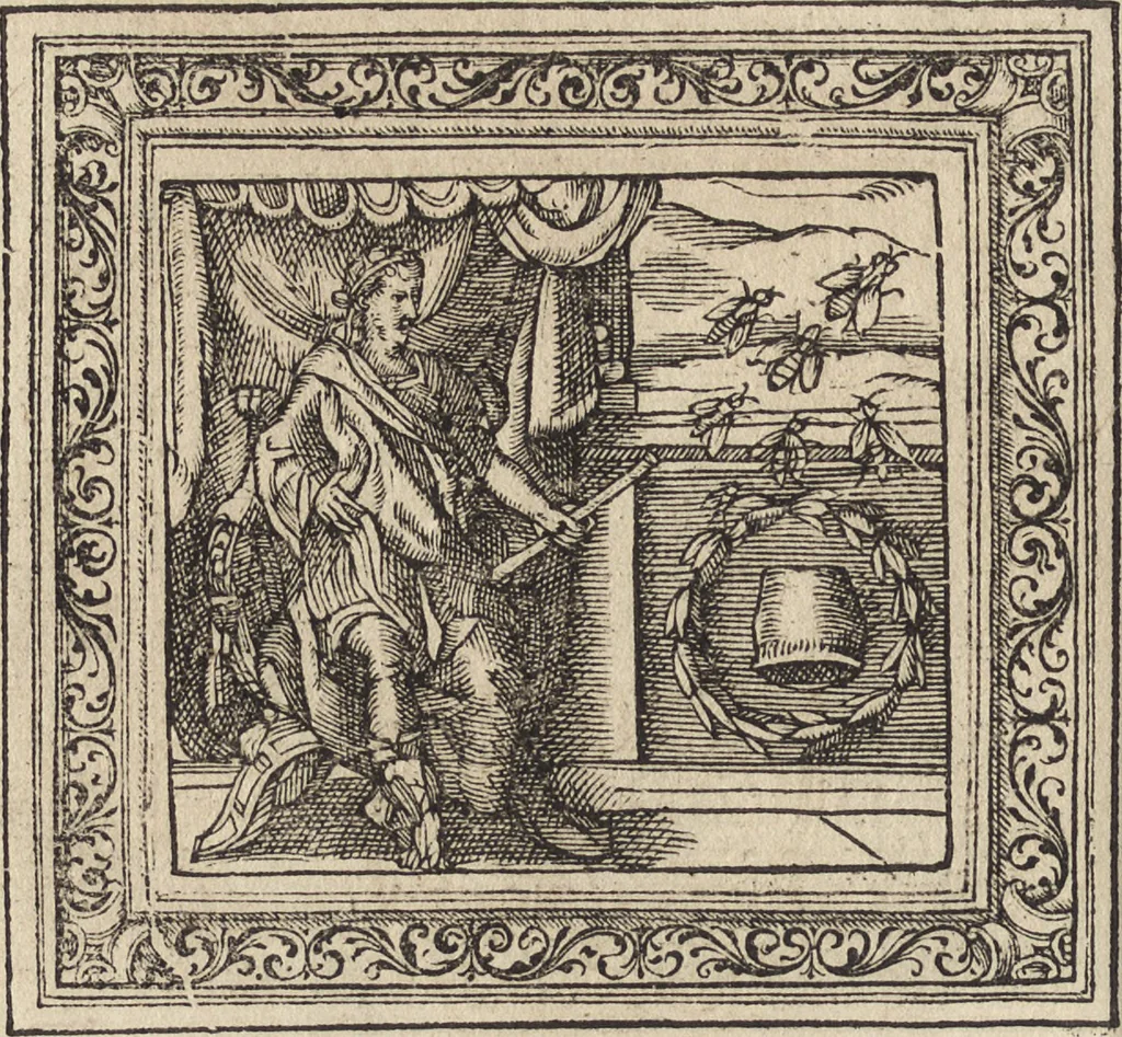 An illustration from Emblemata cvm aliqvot nvmmis antiqvi operis, 1564, leaf 115