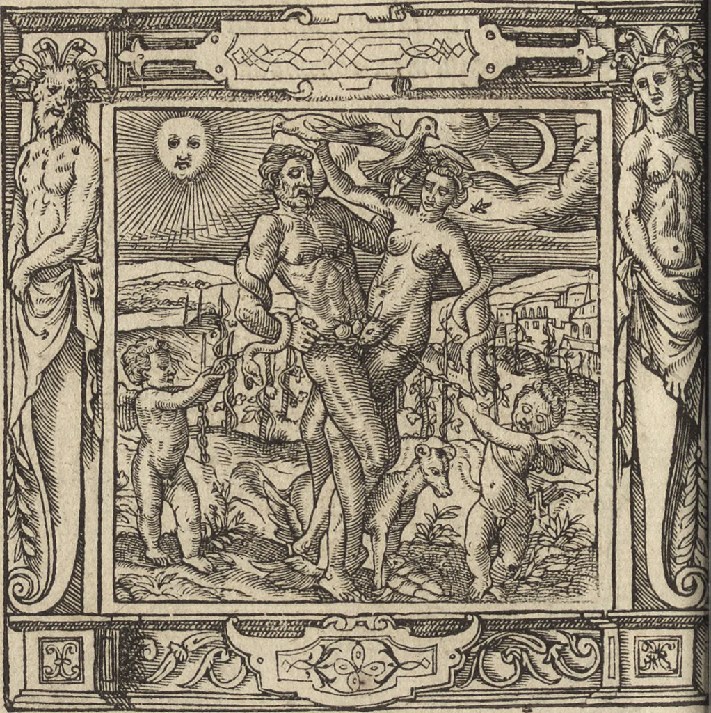 An illustration from Emblemata cvm aliqvot nvmmis antiqvi operis, 1564, leaf 131
