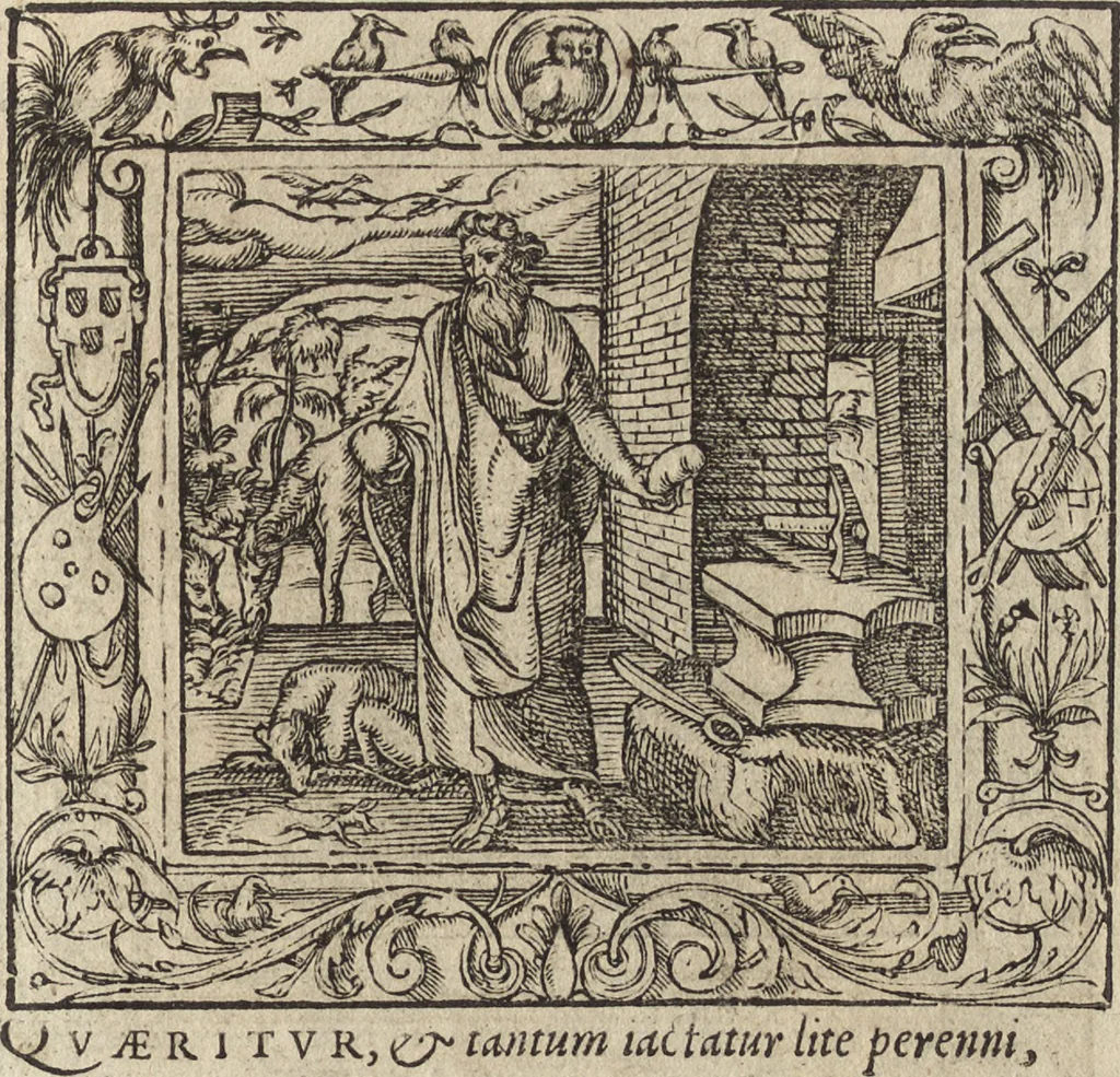 An illustration from Emblemata cvm aliqvot nvmmis antiqvi operis, 1564, leaf 142