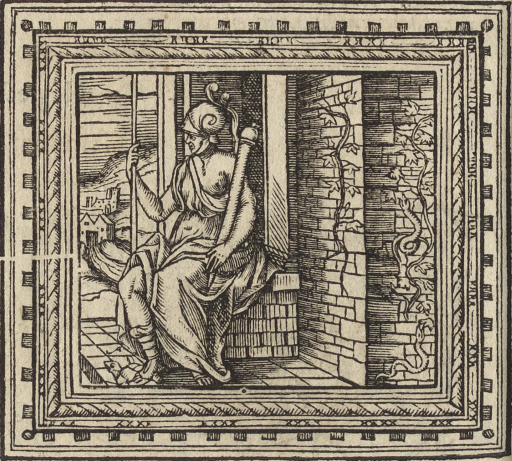An illustration from Emblemata cvm aliqvot nvmmis antiqvi operis, 1564, leaf 147
