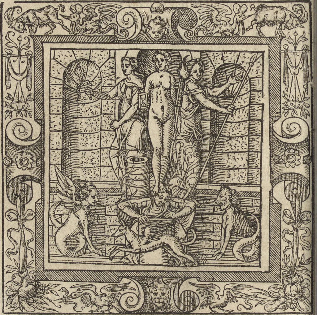 An illustration from Emblemata cvm aliqvot nvmmis antiqvi operis, 1564, leaf 149