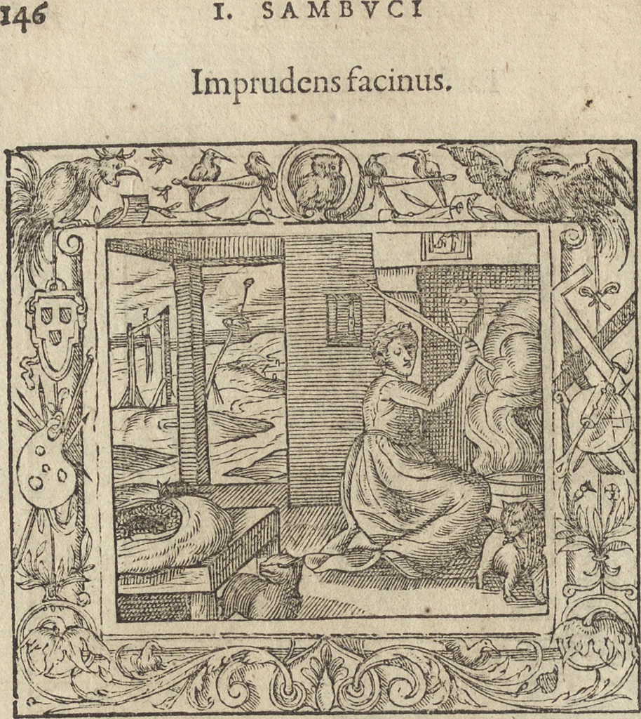 An illustration from Emblemata cvm aliqvot nvmmis antiqvi operis, 1564, leaf 153