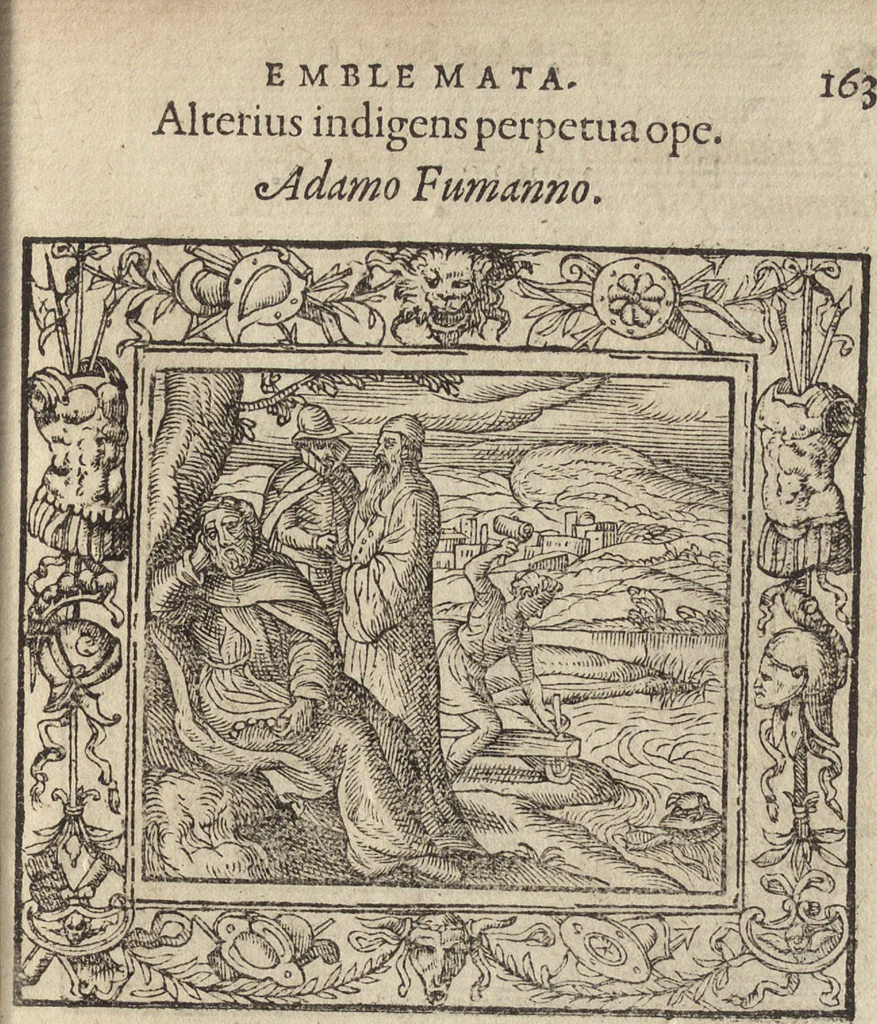 An illustration from Emblemata cvm aliqvot nvmmis antiqvi operis, 1564, leaf 170