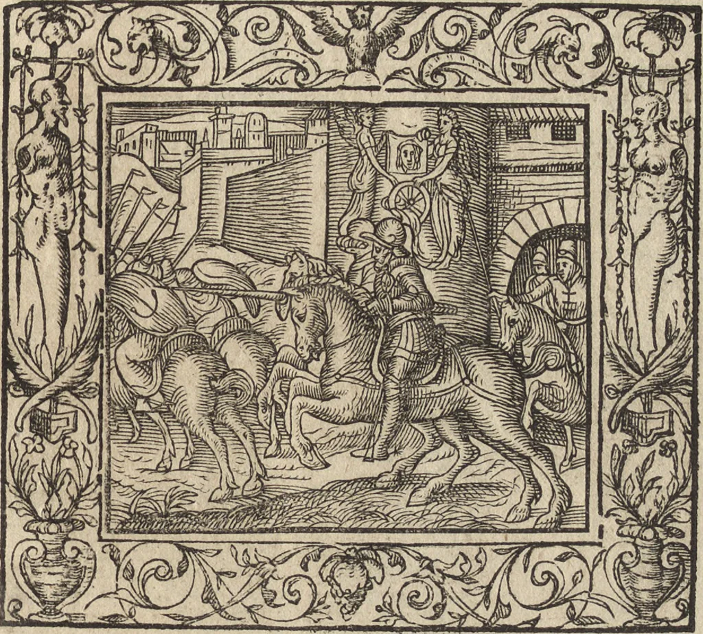 An illustration from Emblemata cvm aliqvot nvmmis antiqvi operis, 1564, leaf 174