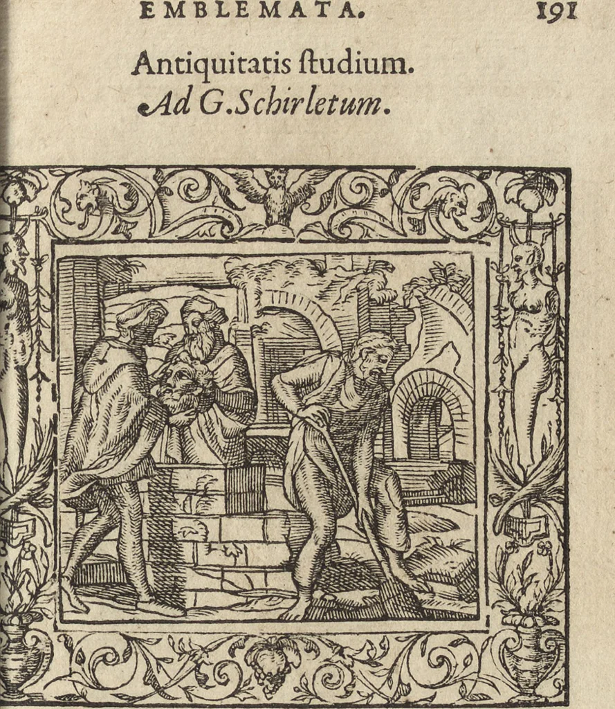 An illustration from Emblemata cvm aliqvot nvmmis antiqvi operis, 1564, leaf 198