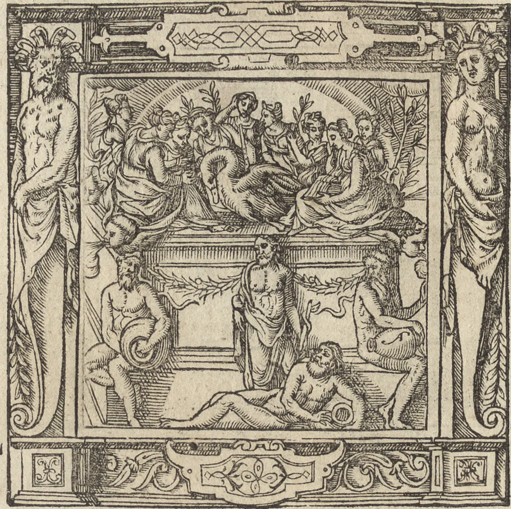 An illustration from Emblemata cvm aliqvot nvmmis antiqvi operis, 1564, leaf 201