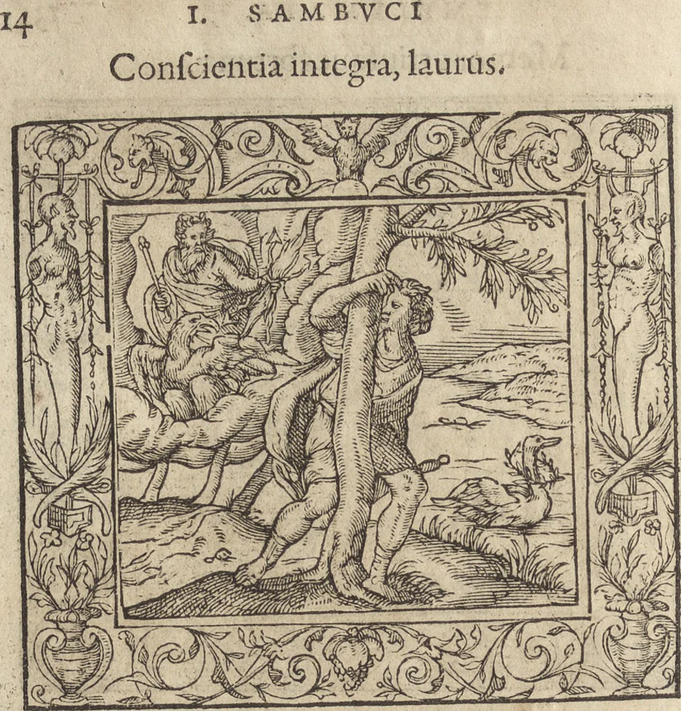An illustration from Emblemata cvm aliqvot nvmmis antiqvi operis, 1564, leaf 21