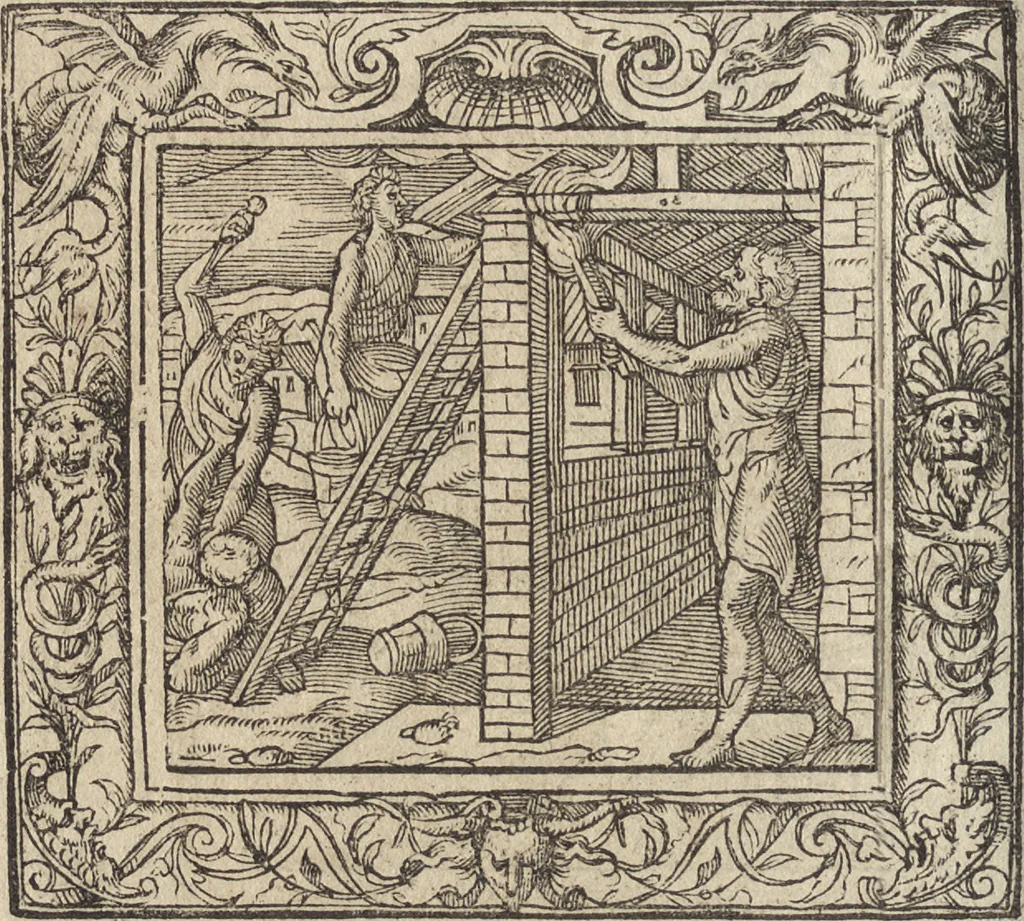 An illustration from Emblemata cvm aliqvot nvmmis antiqvi operis, 1564, leaf 213