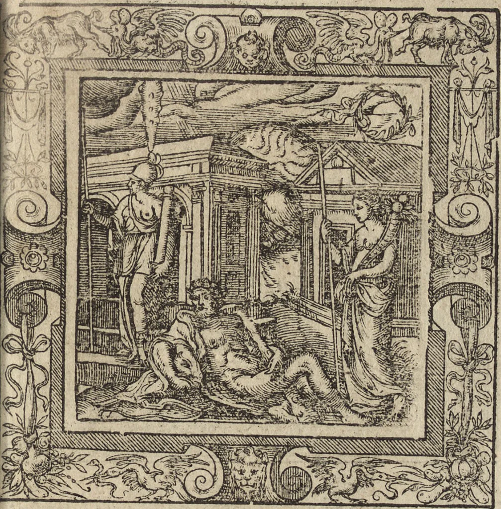 An illustration from Emblemata cvm aliqvot nvmmis antiqvi operis, 1564, leaf 230