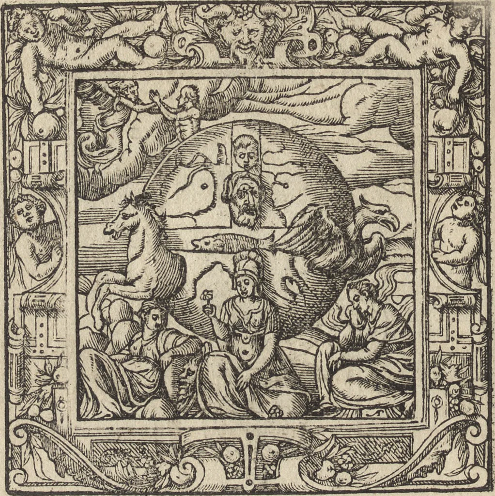 An illustration from Emblemata cvm aliqvot nvmmis antiqvi operis, 1564, leaf 235