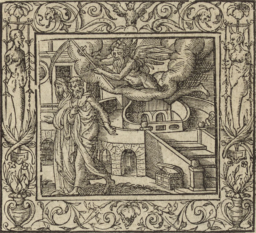 An illustration from Emblemata cvm aliqvot nvmmis antiqvi operis, 1564, leaf 30