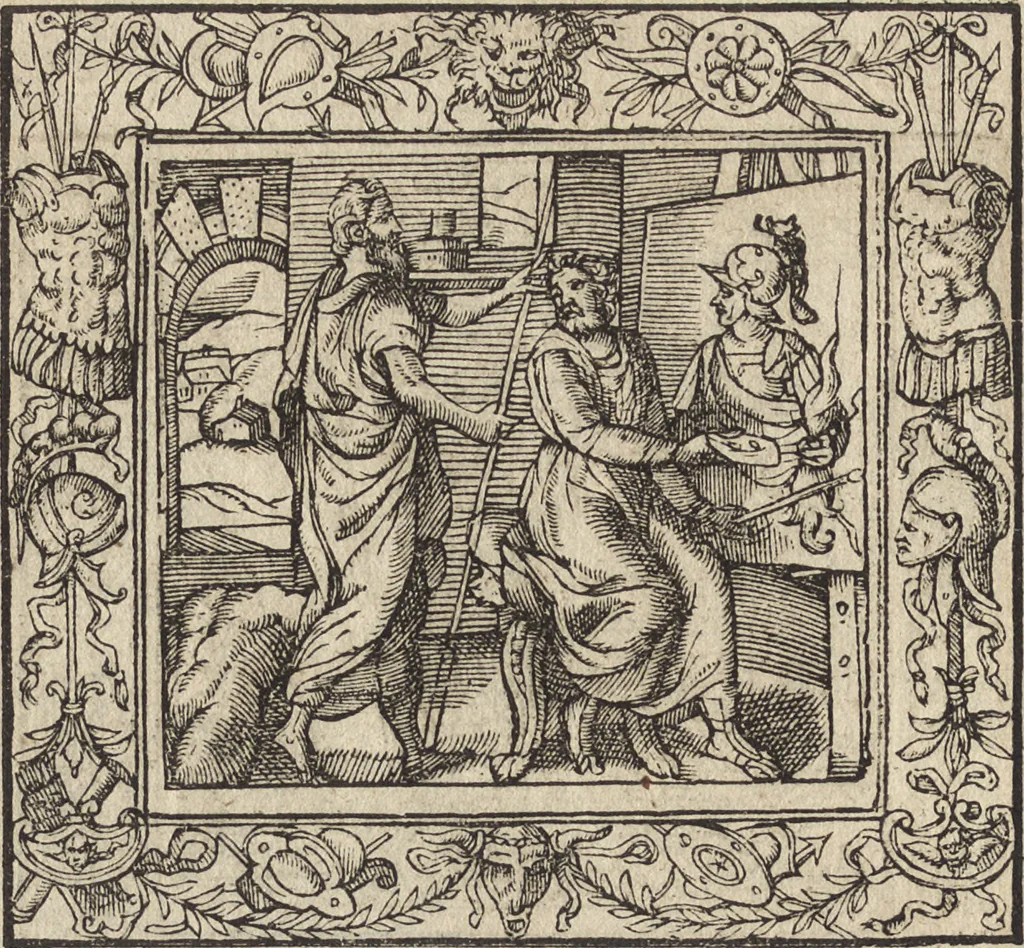 An illustration from Emblemata cvm aliqvot nvmmis antiqvi operis, 1564, leaf 43