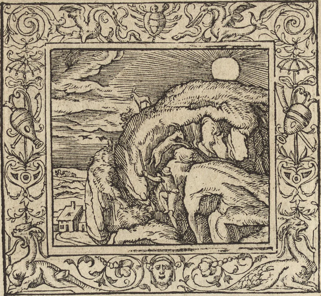 An illustration from Emblemata cvm aliqvot nvmmis antiqvi operis, 1564, leaf 51