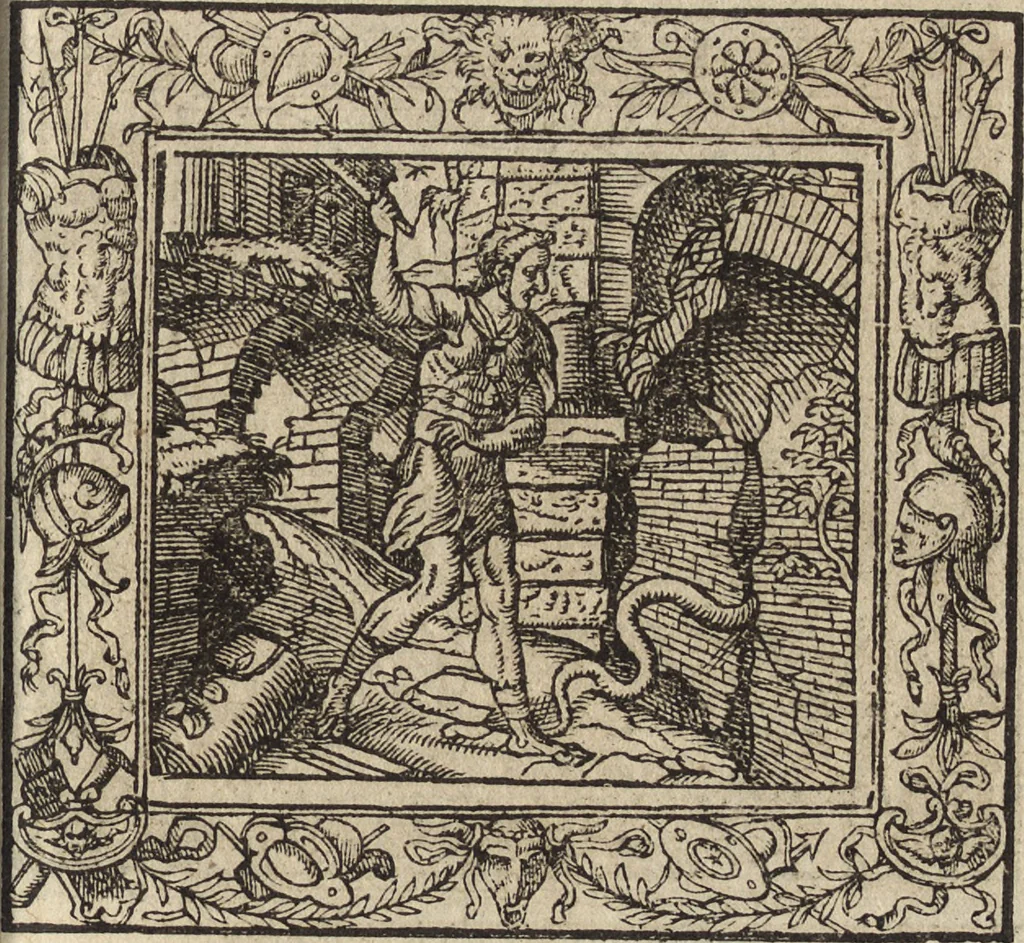 An illustration from Emblemata cvm aliqvot nvmmis antiqvi operis, 1564, leaf 54