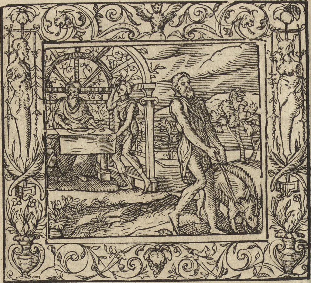 An illustration from Emblemata cvm aliqvot nvmmis antiqvi operis, 1564, leaf 55