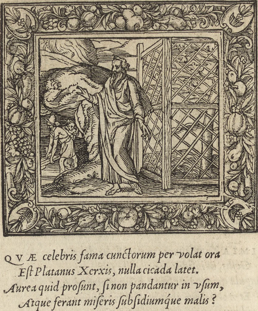 An illustration from Emblemata cvm aliqvot nvmmis antiqvi operis, 1564, leaf 59