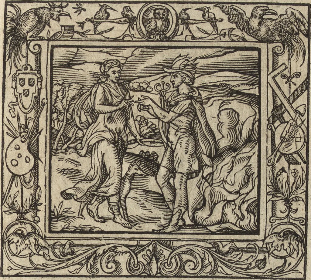 An illustration from Emblemata cvm aliqvot nvmmis antiqvi operis, 1564, leaf 60