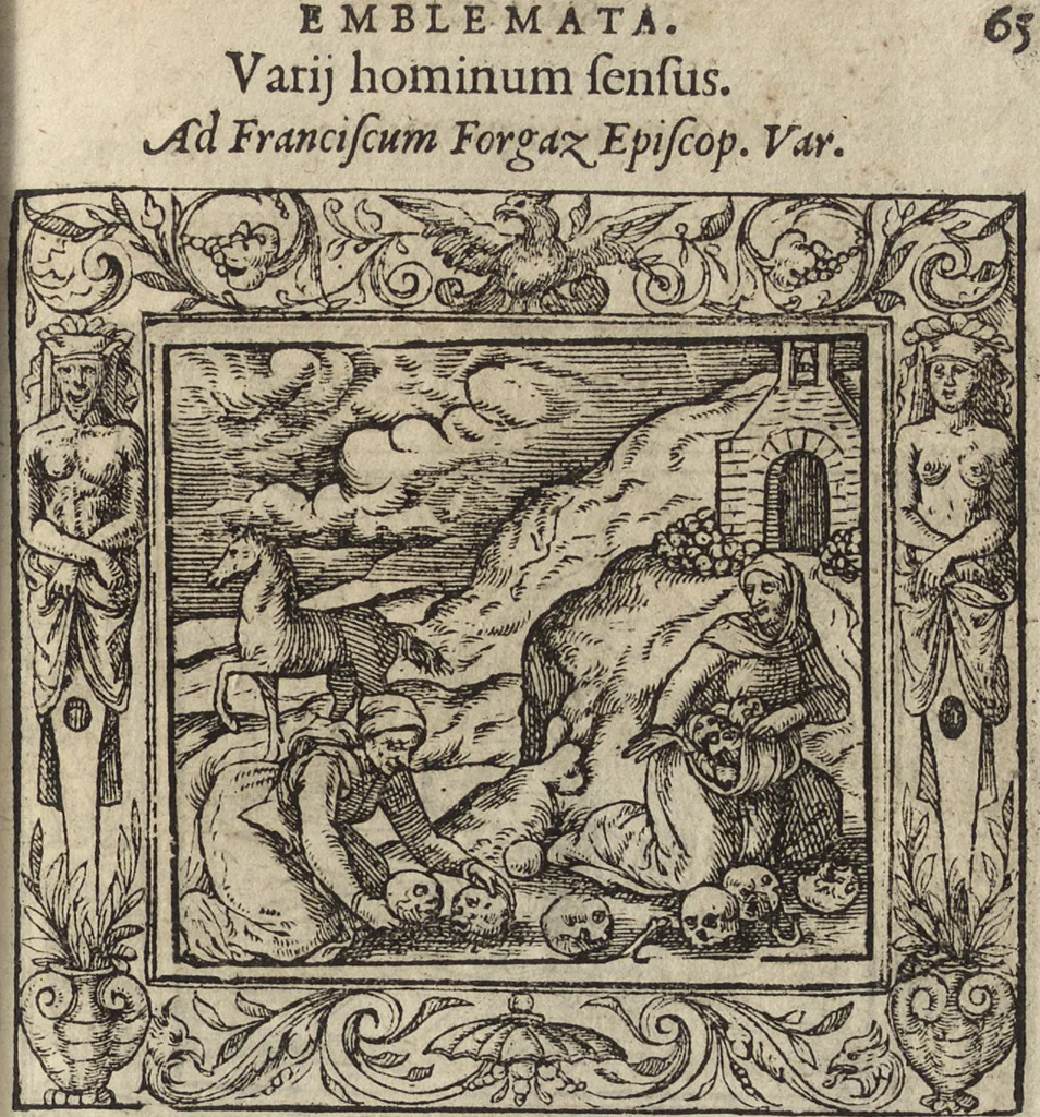 An illustration from Emblemata cvm aliqvot nvmmis antiqvi operis, 1564, leaf 72